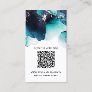 *~* FET TEAL QR CODE Yummy Guld Bold AP29 Visitkort