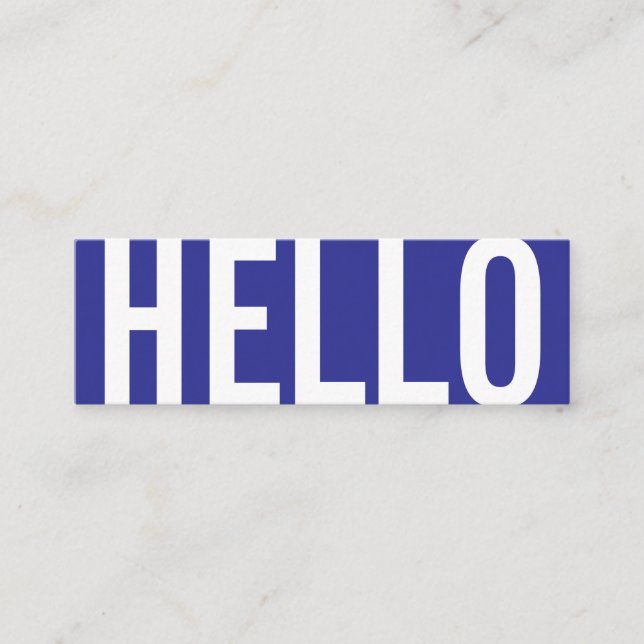 Fet text | Hej (blå) Mini Visitkort (Framsida)