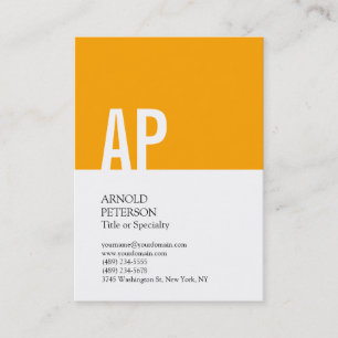 Fet text Monogram Orange Vit Professionell Visitkort