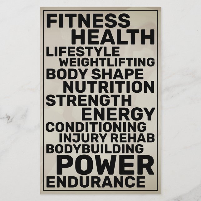 Fet text stil inspirerad av fitness flyer (Framsidan)
