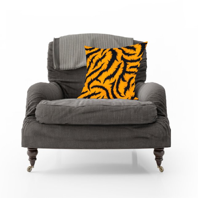 Fet Tiger Rand Mönster i Orange och svart Kudde (Skapare uppladdad)