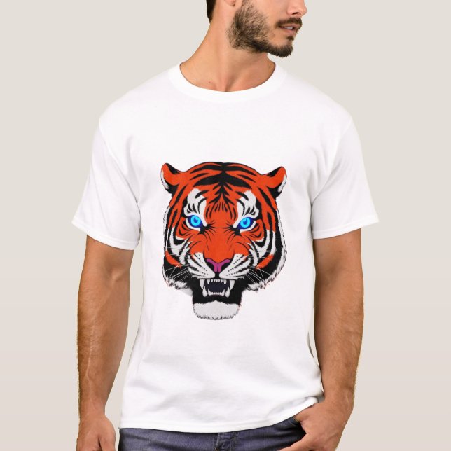 Fet tigergrafik T-Shirt - Fierce och Snyggt (Framsida)
