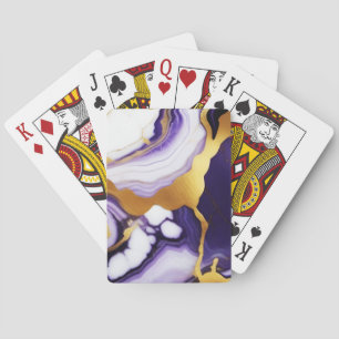 Fet Trendig lila gult Guld faux marble Casinokort