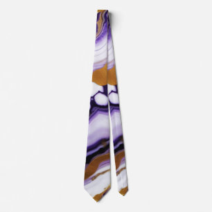 Fet Trendig lila gult Guld faux marble Slips