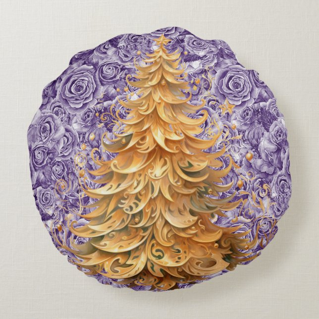 Fet tropisk jul på Ro Round Pillow Rund Kudde (Baksidan)