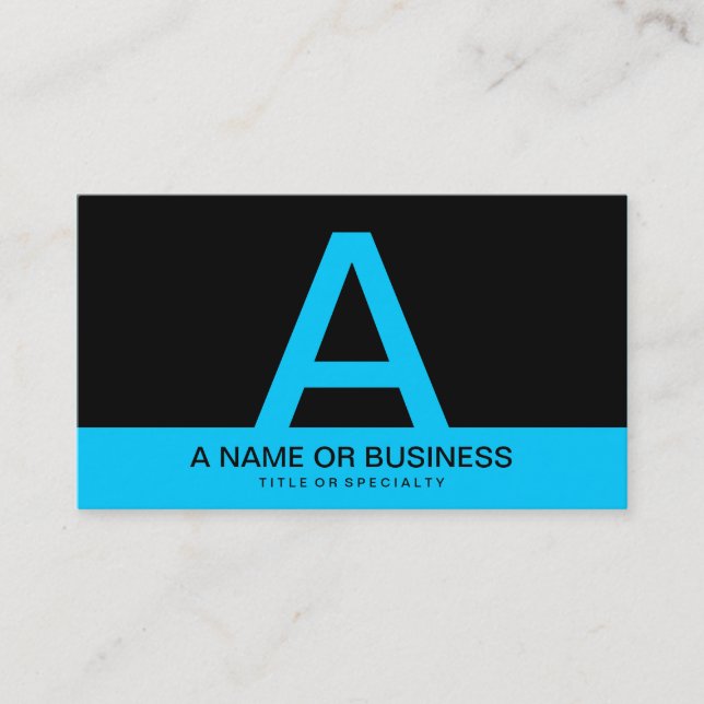 fet TURQUOISE monogram Visitkort (Framsida)