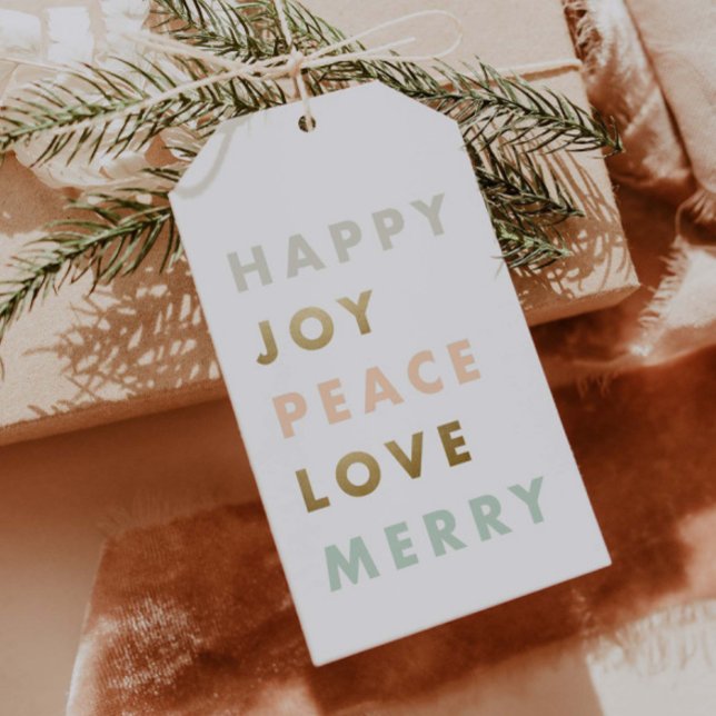 Fet typ av Helgdag Presentetikett (Simply Type Modern Holiday Christmas Gift Tags.)