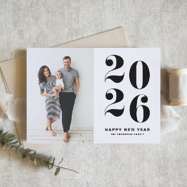 Fet typografi 2022, svart, Gott nytt år-foto Helgkort