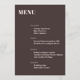 Fet typografi Anpassningsbar Brun Modern Minimalis Meny