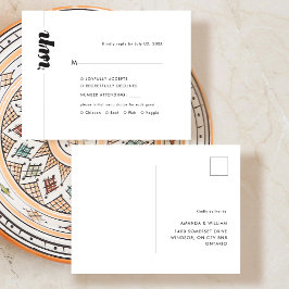 Fet typografi Bröllops RSVP-svar Meddelande Vykort