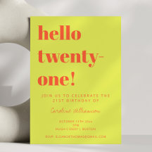 Fet typografi Chartreuse Modern 21-årsdag