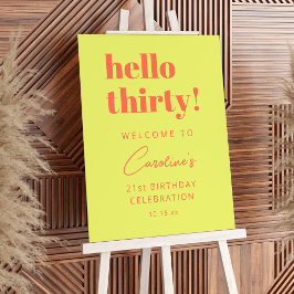 Fet typografi Chartreuse Orange Födelsedagsvälkoms Poster