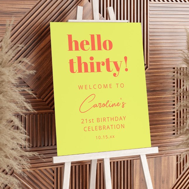 Fet typografi Chartreuse Orange Födelsedagsvälkoms Poster (Skapare uppladdad)
