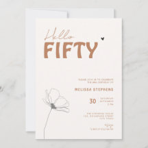 Fet typografi Elfenbensbrun Elegant 50-årsdag