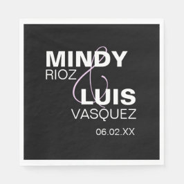 Fet typografi et-tecken rosa svart pappersservett