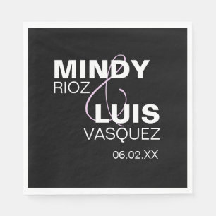Fet typografi et-tecken rosa svart pappersservett
