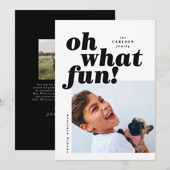 Fet typografi - färgblock - julkort inbjudningar (Fram/baksida)