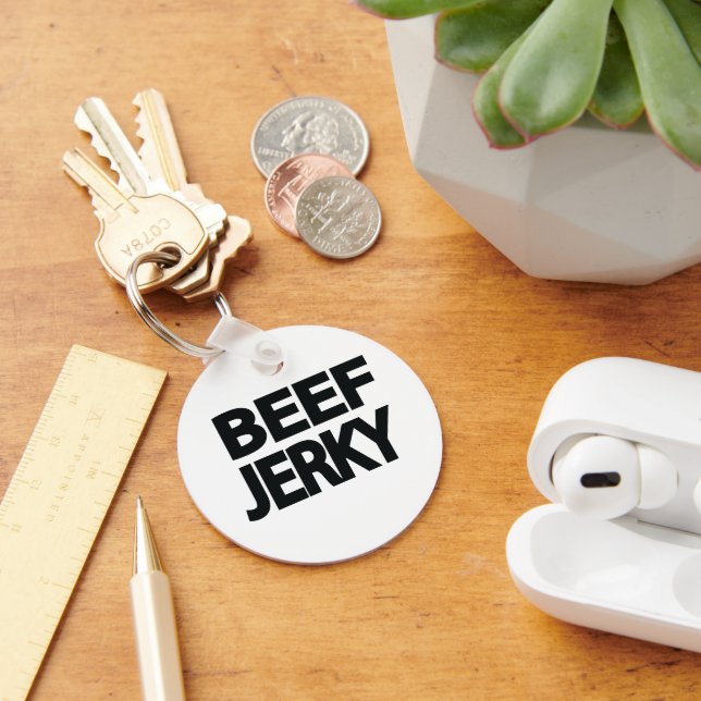 Fet typografi för nötköttsjerky nyckelring (Skrivbord)