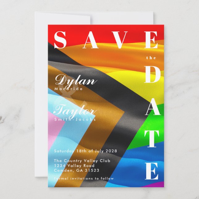Fet typografi för Pride-flaggor och Save the Date  (Framsida)