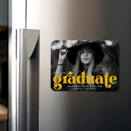 Fet Typografi, Gult Foto Studenten Magnet