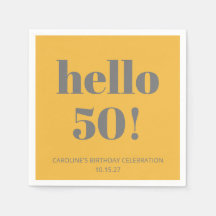 Fet Typografi Gult Grått Modern Födelsedagsfest