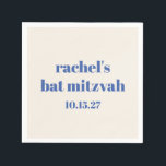 Fet typografi Ivory Blue Anpassningsbar Cute Bat m Pappersservett<br><div class="desc">Bold Typography Ivory Blue Anpassningsbar Cute Bat mitzvah Napkins</div>
