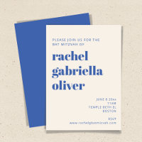 Fet typografi Ivory Blue Modern Bat mitzvah