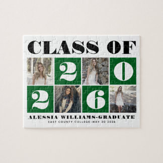 Fet typografi Klass 2026 fotokollage grön Pussel