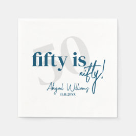 Fet typografi med kalligrafi 50-årsfest pappersservett