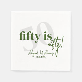 Fet typografi med kalligrafi 50:e Födelsedagsfeste Pappersservett