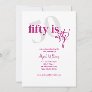 Fet typografi med kalligrafi 50 Nifty födelsedag Inbjudningar