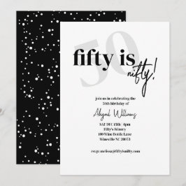Fet typografi med kalligrafi 50 Nifty födelsedag Inbjudningar
