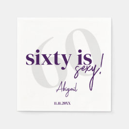 Fet typografi med kalligrafi 60:e Födelsedagsfeste Pappersservett