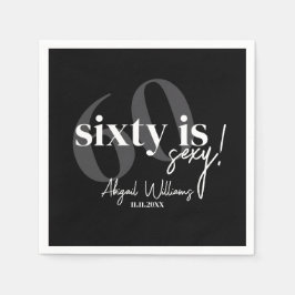 Fet typografi med kalligrafi 60:e Födelsedagsfeste Pappersservett