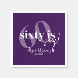 Fet typografi med kalligrafi 60:e Födelsedagsfeste Pappersservett