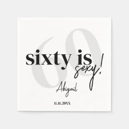 Fet typografi med kalligrafi 60:e Födelsedagsfeste Pappersservett
