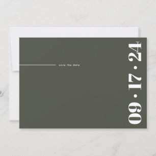 Fet typografi Minimalistisk Modern Olivgrön Spara Datumet