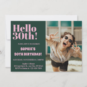 Fet typografi Modern 30-års födelsedagsfest Inbjudningar