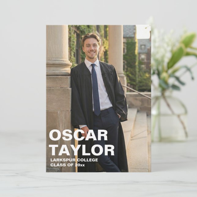 Fet typografi överlagring hel foto examen 2026 meddelande (Stående Fram)