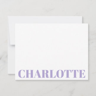 Fet typografi Personlig lavendel Namn Anteckningskort