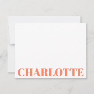 Fet typografi Personligt orange namn Anteckningskort