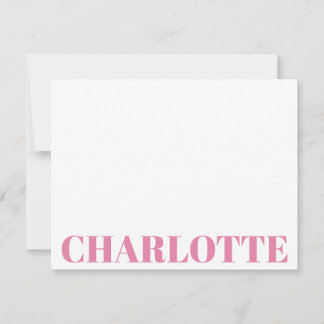 Fet typografi Personligt rosa namn Anteckningskort