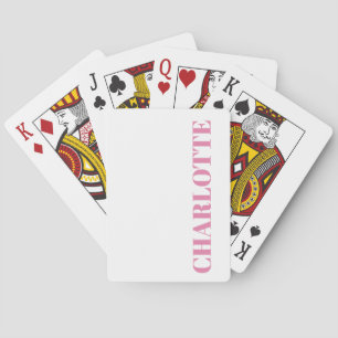 Fet typografi Personligt Rosa Namn Casinokort