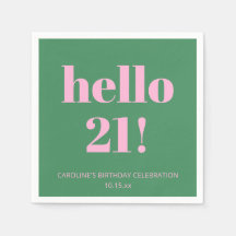 Fet typografi Rosa Grön Modern 21-årsdag 