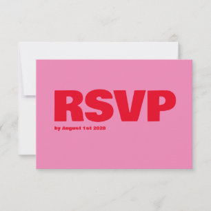 Fet typografi, rosa och rött bröllop OSA kort