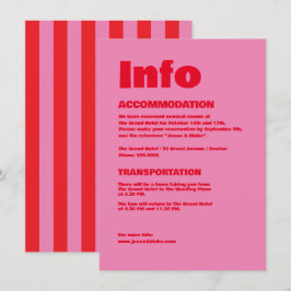 Fet typografi, rosa och rött bröllop tilläggskort