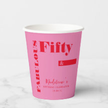 Fet typografi Rosa Red Modern 50:e födelsedagen