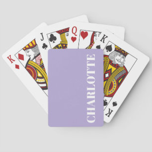 Fet typografi Söt lila Enkel Anpassad Namn Casinokort