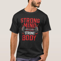 Fet typografi "Strong Mind Strong Body", gym dum