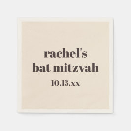 Fet typografi Varm Brun Anpassad Söt Bat Mitzvah Pappersservett